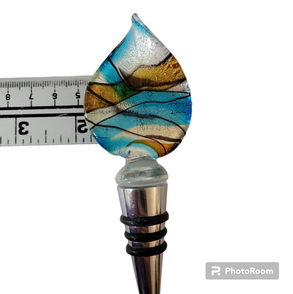 Art Glass Wine Bottle Stopper w Box